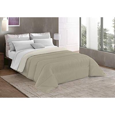 Italian Bed Linen Podstawowa zimowa kołdra w jednolitym kolorze podwójnym, mikrofibra, śmietana/Tortor, 2 miejsca Italian Bed Linen Podstawowa zimowa kołdra w jednolitym kolorze podwójnym, mikrofibra, śmietana/Tortor, 2 miejsca