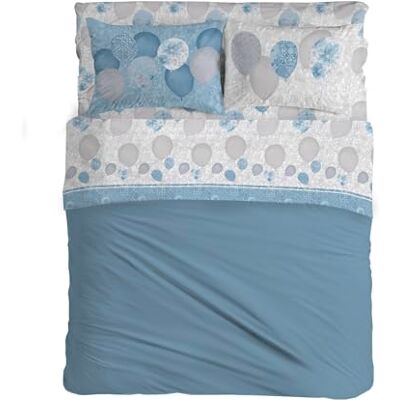 PENSIERI DELICATI Komplet pościeli na 1 łóżko queen size, 100% bawełna, prześcieradło z gumką 120 x 200 cm, z prześcieradłem wierzchnim i 1 poszewką na poduszkę, wyprodukowano we Włoszech, wzór PENSIERI DELICATI Komplet pościeli na 1 łóżko queen size, 100% bawełna, prześcieradło z gumką 120 x 200 cm, z prześcieradłem wierzchnim i 1 poszewką na poduszkę, wyprodukowano we Włoszech, wzór