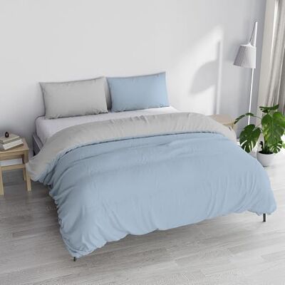 Italian Bed Linen Poszewka na kołdrę Natural Color Doubleface, jasnoszara/kremowa, podwójna Italian Bed Linen Poszewka na kołdrę Natural Color Doubleface, jasnoszara/kremowa, podwójna