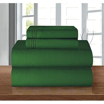 Elegant Comfort Luxury 1500 Premium Hotel Quality Microfiber 4-Piece Sheet Set Wrinkle Resistant, All Around Elastic Fitted Sheet, Deep Pocket up to 16", Twin/Twin XL, Hunter Green Elegant Comfort Luxury 1500 Premium Hotel Quality Microfiber 4-Piece Sheet Set Wrinkle Resistant, All Around Elastic Fitted Sheet, Deep Pocket up to 16", Twin/Twin XL, Hunter Green