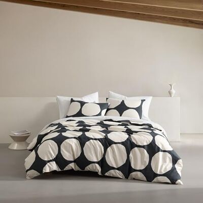Marimekko Zestaw poszewek na kołdrę typu king-size, pościel z bawełny organicznej z pasującymi poszewkami, odważna i nowoczesna dekoracja domu, certyfikat GOTS (Kivet Grey, King) Marimekko Zestaw poszewek na kołdrę typu king-size, pościel z bawełny organicznej z pasującymi poszewkami, odważna i nowoczesna dekoracja domu, certyfikat GOTS (Kivet Grey, King)