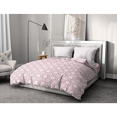 HOME LINGE PASSION Home Passion Poszewka na kołdrę 3 sztuki 100% Bawełna 57 wątków 2 osoby 220x240 cm Fox Trot White & Pink Powder HOME LINGE PASSION Home Passion Poszewka na kołdrę 3 sztuki 100% Bawełna 57 wątków 2 osoby 220x240 cm Fox Trot White & Pink Powder