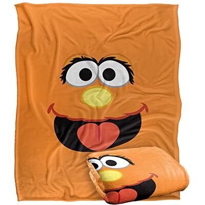LOGOVISION Ulica Sezamkowa Murray Face oficjalnie licencjonowany jedwabisty w dotyku, super miękki koc narzuta 152 x 127 cm LOGOVISION Ulica Sezamkowa Murray Face oficjalnie licencjonowany jedwabisty w dotyku, super miękki koc narzuta 152 x 127 cm