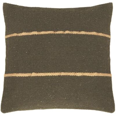 Atout Ciel Atout Sky Fantazyjna poduszka z bawełny i juty, 45x45cm, khaki zielony Atout Ciel Atout Sky Fantazyjna poduszka z bawełny i juty, 45x45cm, khaki zielony