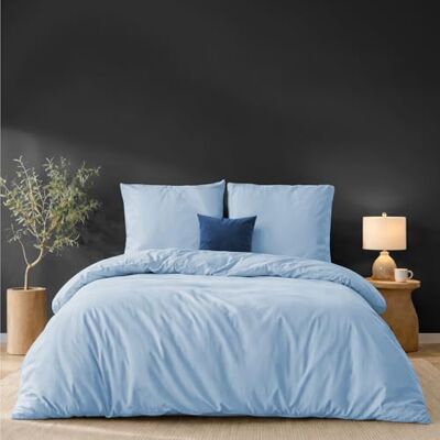 Twinzen Poszewka na kołdrę 200x200 cm z 2 poszewkami na poduszki 65x65 cm, kolor niebieski – komplet pościeli dla dorosłych 200x200 z mikrofibry – Oeko-Tex Twinzen Poszewka na kołdrę 200x200 cm z 2 poszewkami na poduszki 65x65 cm, kolor niebieski – komplet pościeli dla dorosłych 200x200 z mikrofibry – Oeko-Tex