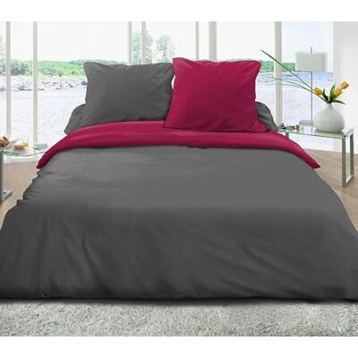 HOME LINGE PASSION Komplet pościeli 3 szt. 240 x 260 100% bawełna 57 nici Fushia/Ciemnoszary HOME LINGE PASSION Komplet pościeli 3 szt. 240 x 260 100% bawełna 57 nici Fushia/Ciemnoszary