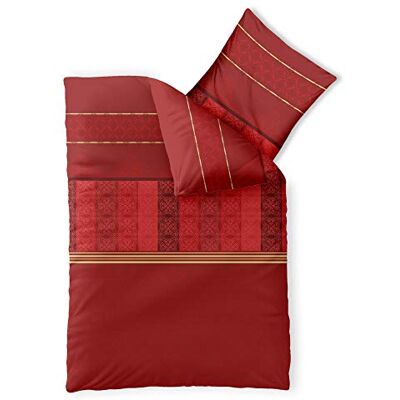 CelinaTex Fashion pościel 155 x 220 cm 2-częściowa bawełna susan paski ornament czerwony beżowy CelinaTex Fashion pościel 155 x 220 cm 2-częściowa bawełna susan paski ornament czerwony beżowy