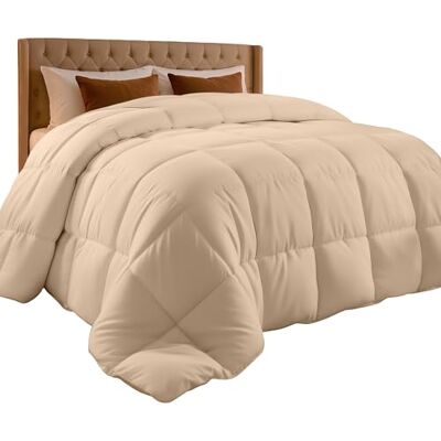 Utopia Bedding Kołdra pikowana kołdra z narożnymi zakładkami, pudełko zszywane na dół, alternatywna kołdra (Queen, beżowa) Utopia Bedding Kołdra pikowana kołdra z narożnymi zakładkami, pudełko zszywane na dół, alternatywna kołdra (Queen, beżowa)