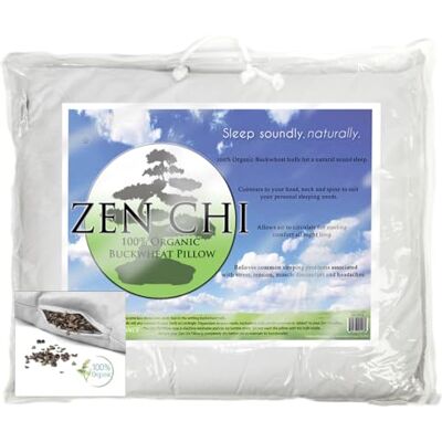ZEN CHI Organiczna poduszka gryczana do spania w rozmiarze queen size (50 cm x 76 cm) z naturalną technologią chłodzenia, cała bawełniana poszewka z organicznych łusek gryki wygodny sen, naturalnie ZEN CHI Organiczna poduszka gryczana do spania w rozmiarze queen size (50 cm x 76 cm) z naturalną technologią chłodzenia, cała bawełniana poszewka z organicznych łusek gryki wygodny sen, naturalnie