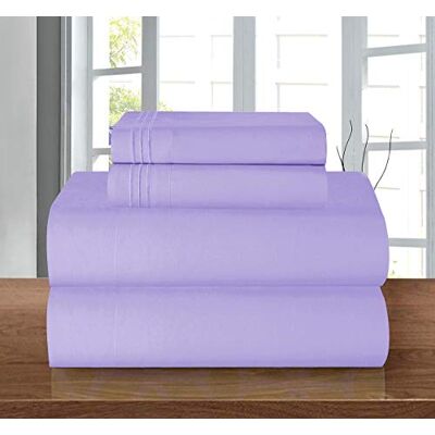 Elegant Comfort Coziest zestaw pościeli, elastyczne prześcieradło z gumką, głęboka kieszeń do 40 cm, mikrofibra, lawenda, California King Elegant Comfort Coziest zestaw pościeli, elastyczne prześcieradło z gumką, głęboka kieszeń do 40 cm, mikrofibra, lawenda, California King