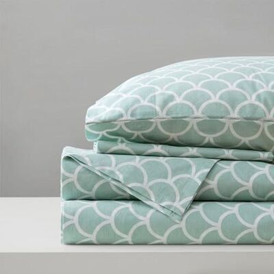 Comfort Spaces Komplet pościeli, 100% bawełna, oddychający, lekki, miękki, z elastyczną kieszenią 35 cm, do materacy o grubości do 40 cm, pościel całoroczna, poszewka na poduszkę, 4 el., Queen, łuska Comfort Spaces Komplet pościeli, 100% bawełna, oddychający, lekki, miękki, z elastyczną kieszenią 35 cm, do materacy o grubości do 40 cm, pościel całoroczna, poszewka na poduszkę, 4 el., Queen, łuska
