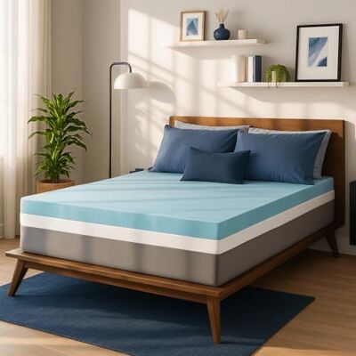 Sure2Sleep Pełnowymiarowa, 5-calowa, żelowa nakładka na materac z pianki memory, wyprodukowana w USA. Sure2Sleep Pełnowymiarowa, 5-calowa, żelowa nakładka na materac z pianki memory, wyprodukowana w USA.