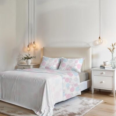 Italian Bed Linen Sogni e Capricci Fantasy zestaw pościeli z nadrukiem z mikrofibry, molecole, podwójny Italian Bed Linen Sogni e Capricci Fantasy zestaw pościeli z nadrukiem z mikrofibry, molecole, podwójny