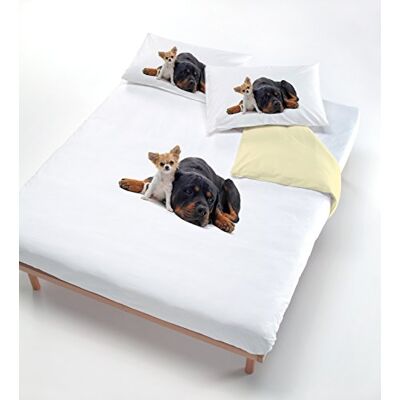 Italian Bed Linen Digital cp-dig-2p poszwa na kołdrę, 100% bawełna, łóżko podwójne 505 psy (250 x 200 cm + 2/52 x 82 cm) brązowa Italian Bed Linen Digital cp-dig-2p poszwa na kołdrę, 100% bawełna, łóżko podwójne 505 psy (250 x 200 cm + 2/52 x 82 cm) brązowa