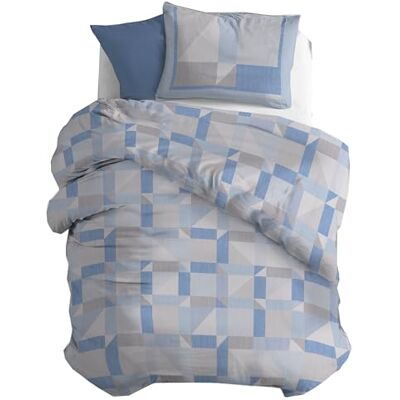 PENSIERI DELICATI Parure Pojedyncza flanelowa poszewka na kołdrę 100% bawełna, worek 155X200 CM i poszewka 52X82 CM, Made in Italy, Pokrowiec na kołdrę można prać w pralce 40°, Fantazyjne Ateny PENSIERI DELICATI Parure Pojedyncza flanelowa poszewka na kołdrę 100% bawełna, worek 155X200 CM i poszewka 52X82 CM, Made in Italy, Pokrowiec na kołdrę można prać w pralce 40°, Fantazyjne Ateny