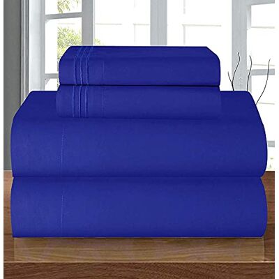 Elegant Comfort Coziest zestaw pościeli, elastyczne prześcieradło z gumką, głęboka kieszeń do 40 cm, mikrofibra, królewski niebieski, Queen Elegant Comfort Coziest zestaw pościeli, elastyczne prześcieradło z gumką, głęboka kieszeń do 40 cm, mikrofibra, królewski niebieski, Queen
