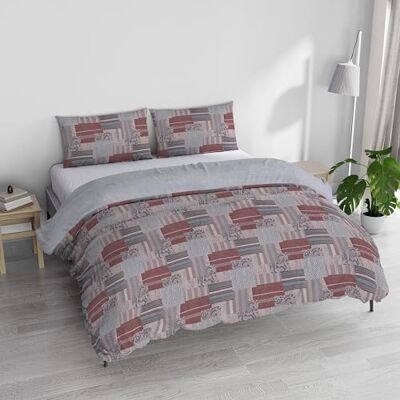 Italian Bed Linen ATHENA zestaw poszewek na kołdrę z nadrukowanym workiem i poszewkami na poduszki, CZERWONY LUCY, podwójny Italian Bed Linen ATHENA zestaw poszewek na kołdrę z nadrukowanym workiem i poszewkami na poduszki, CZERWONY LUCY, podwójny