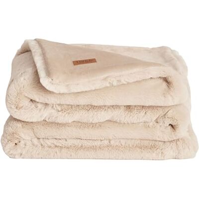 UnHide Marshmallow koc ze sztucznego futra, ciężki, bardzo miękki koc, wykonany z materiałów pochodzących z recyklingu, można prać w pralce, rozmiar queen (152 x 203 cm), beżowy miś UnHide Marshmallow koc ze sztucznego futra, ciężki, bardzo miękki koc, wykonany z materiałów pochodzących z recyklingu, można prać w pralce, rozmiar queen (152 x 203 cm), beżowy miś