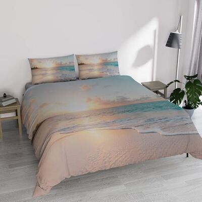 Italian Bed Linen Parure GOODNIGHT, Haiti, Pokrowiec na kołdrę z mikrofibry z nadrukiem cyfrowym Italian Bed Linen Parure GOODNIGHT, Haiti, Pokrowiec na kołdrę z mikrofibry z nadrukiem cyfrowym