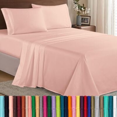 Elegant Comfort Luksusowy 4-częściowy zestaw pościeli z mikrofibry o jakości premium 1500 premium – odporne na zagniecenia, elastyczne prześcieradło z gumką, głęboka kieszeń do 40 cm, pełna, rumieniec Elegant Comfort Luksusowy 4-częściowy zestaw pościeli z mikrofibry o jakości premium 1500 premium – odporne na zagniecenia, elastyczne prześcieradło z gumką, głęboka kieszeń do 40 cm, pełna, rumieniec