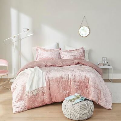 Comfort Spaces Juliette Luxe Pocieszyciel Aksamitna Bujna z Guzikiem Tufted Design, Nowoczesny Pokrowiec Na Całoroczny, Przytulny Zestaw Pościeli, Dopasowany Sham, Twin/Twin XL (168.6 cmx 229.6 cm), Comfort Spaces Juliette Luxe Pocieszyciel Aksamitna Bujna z Guzikiem Tufted Design, Nowoczesny Pokrowiec Na Całoroczny, Przytulny Zestaw Pościeli, Dopasowany Sham, Twin/Twin XL (168.6 cmx 229.6 cm),