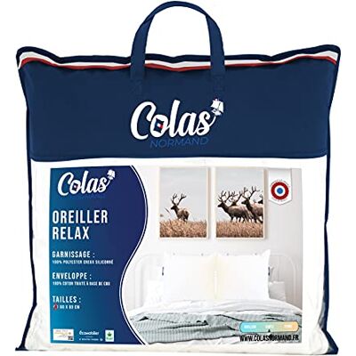 COLAS NORMAND Poduszka Relax Miękka 60x60cm 100% bawełna CBD Organiczny olej roślinny Relaks Komfort Wellness Francuska produkcja Biały COLAS NORMAND Poduszka Relax Miękka 60x60cm 100% bawełna CBD Organiczny olej roślinny Relaks Komfort Wellness Francuska produkcja Biały