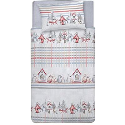 PENSIERI DELICATI DELIKOWANE MYŚLIWOŚCI Pokrywa Kołdra Pojedyncze 100% Bawełna, Kompletny Worek 155x200cm i 1 poszewka 52x82cm, Made in Italy, Pokrywa puchowa zmywalna 40°, Fantazyjne sowy Czerwony PENSIERI DELICATI DELIKOWANE MYŚLIWOŚCI Pokrywa Kołdra Pojedyncze 100% Bawełna, Kompletny Worek 155x200cm i 1 poszewka 52x82cm, Made in Italy, Pokrywa puchowa zmywalna 40°, Fantazyjne sowy Czerwony
