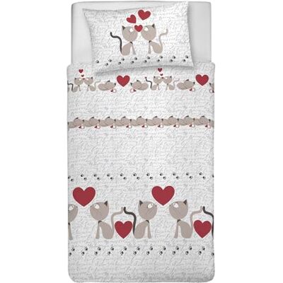 PENSIERI DELICATI Komplet pościeli pojedynczej pościeli, 100% bawełna, komplet pościeli 155 x 200 cm i 1 poszewka na poduszkę 52 x 82 cm, wyprodukowano we Włoszech, poszwa na kołdrę można prać w PENSIERI DELICATI Komplet pościeli pojedynczej pościeli, 100% bawełna, komplet pościeli 155 x 200 cm i 1 poszewka na poduszkę 52 x 82 cm, wyprodukowano we Włoszech, poszwa na kołdrę można prać w
