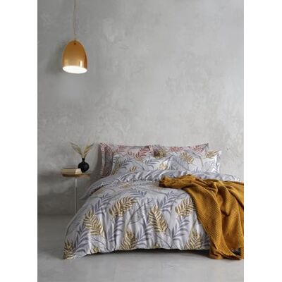 Nuit Des Rêves Ranforce zestaw poszewek na kołdrę z pojedynczym zestawem (135 x 200 cm), 100% bawełna, szary i mustard, można prać w pralce, 145 wątków, zapięcie na guziki i kopertę, stylowe i wygodne Nuit Des Rêves Ranforce zestaw poszewek na kołdrę z pojedynczym zestawem (135 x 200 cm), 100% bawełna, szary i mustard, można prać w pralce, 145 wątków, zapięcie na guziki i kopertę, stylowe i wygodne