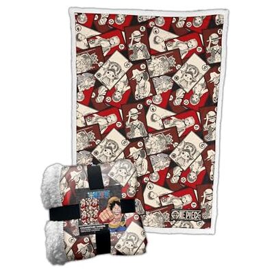 HÔMADICT Homadict Jednoczęściowy koc Sherpa 100 x 150 cm, miękki i ciepły koc polarowy, Team Luffy wysoka jakość i wygoda, oficjalna licencja HÔMADICT Homadict Jednoczęściowy koc Sherpa 100 x 150 cm, miękki i ciepły koc polarowy, Team Luffy wysoka jakość i wygoda, oficjalna licencja