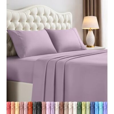 Utopia Bedding Komplet pościeli na łóżko typu queen-size, 4 sztuki, szczotkowana mikrofibra, odporne na kurczenie się i blaknięcie, łatwe w pielęgnacji (Queen, lawenda) Utopia Bedding Komplet pościeli na łóżko typu queen-size, 4 sztuki, szczotkowana mikrofibra, odporne na kurczenie się i blaknięcie, łatwe w pielęgnacji (Queen, lawenda)