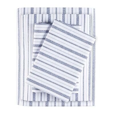 Madison Park Essentials 100% bawełniane prześcieradła, oddychające i miękkie prześcieradła bawełniane, z nadrukiem, elastyczny zestaw pościeli bawełnianej z kieszenią pasuje do materaca 43 cm, na Madison Park Essentials 100% bawełniane prześcieradła, oddychające i miękkie prześcieradła bawełniane, z nadrukiem, elastyczny zestaw pościeli bawełnianej z kieszenią pasuje do materaca 43 cm, na