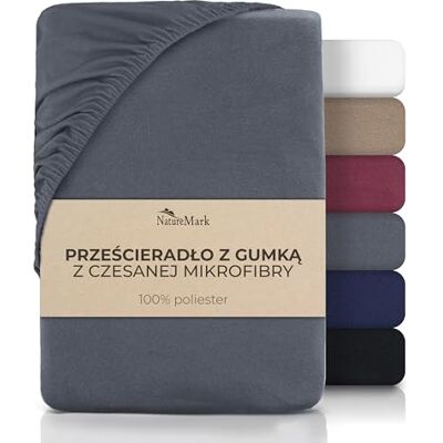 NatureMark Prześcieradło z gumką z mikrofibry, miękkie i oddychające, łatwe w pielęgnacji, nie wymaga prasowania, w nowoczesnych kolorach, antracytowe, 140 x 200 cm NatureMark Prześcieradło z gumką z mikrofibry, miękkie i oddychające, łatwe w pielęgnacji, nie wymaga prasowania, w nowoczesnych kolorach, antracytowe, 140 x 200 cm