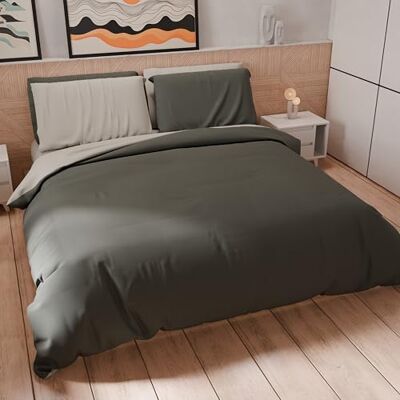 PETTI Artigiani Italiani Podwójny zestaw poszewek na kołdrę 200 x 200 cm (1 poszewka na poduszkę 50 x 80 cm w zestawie), zestaw poszewek na kołdrę z miękkiej mikrofibry jednolity kolor ciemnoszary - PETTI Artigiani Italiani Podwójny zestaw poszewek na kołdrę 200 x 200 cm (1 poszewka na poduszkę 50 x 80 cm w zestawie), zestaw poszewek na kołdrę z miękkiej mikrofibry jednolity kolor ciemnoszary -