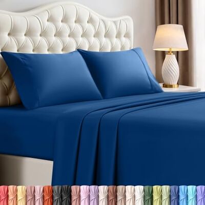 Utopia Bedding Komplet pościeli na łóżko typu queen-size, 4 sztuki, szczotkowana mikrofibra, odporne na kurczenie się i blaknięcie, łatwe w pielęgnacji (Queen, niebieski zmierzch) Utopia Bedding Komplet pościeli na łóżko typu queen-size, 4 sztuki, szczotkowana mikrofibra, odporne na kurczenie się i blaknięcie, łatwe w pielęgnacji (Queen, niebieski zmierzch)