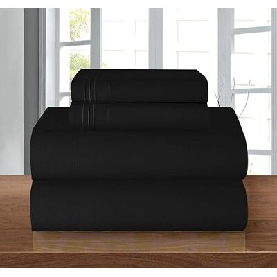 Elegant Comfort Coziest zestaw pościeli, elastyczne prześcieradło z gumką, głęboka kieszeń do 40 cm, mikrofibra, czarny, king Elegant Comfort Coziest zestaw pościeli, elastyczne prześcieradło z gumką, głęboka kieszeń do 40 cm, mikrofibra, czarny, king