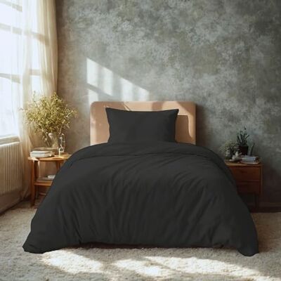 Komfortec Pościel premium 135 x 200 z 1 poszewką na poduszkę 40 x 80 cm, zestaw ze szczotkowanej mikrofibry, antracytowa Komfortec Pościel premium 135 x 200 z 1 poszewką na poduszkę 40 x 80 cm, zestaw ze szczotkowanej mikrofibry, antracytowa
