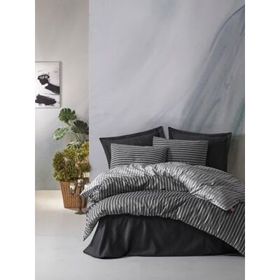 Nuit Des Rêves Bamboo zestaw pojedynczych poszewek na kołdrę (135 x 200 cm), antracyt i szary, 60% satyna bawełniana, 40% bambus, Reactive Printing, można prać w pralce, eleganckie wzornictwo Nuit Des Rêves Bamboo zestaw pojedynczych poszewek na kołdrę (135 x 200 cm), antracyt i szary, 60% satyna bawełniana, 40% bambus, Reactive Printing, można prać w pralce, eleganckie wzornictwo