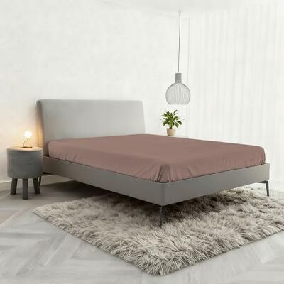 Italian Bed Linen Prześcieradło z podwójnym narożnikiem, efekt wody pranej pod spodem, wymiary 170 x 200 cm z narożnikiem 35 cm antyczny róż Italian Bed Linen Prześcieradło z podwójnym narożnikiem, efekt wody pranej pod spodem, wymiary 170 x 200 cm z narożnikiem 35 cm antyczny róż