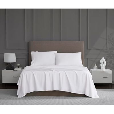 Linen Closet Bawełniany biały pełny zestaw prześcieradeł 4-częściowy zestaw Linen Closet Bawełniany biały pełny zestaw prześcieradeł 4-częściowy zestaw