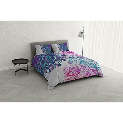 Italian Bed Linen KI-OSA Zestaw poszewek na kołdrę z nadrukiem cyfrowym, 100% miękka bawełna, wyprodukowano we Włoszech, podwójna KIO-601 Italian Bed Linen KI-OSA Zestaw poszewek na kołdrę z nadrukiem cyfrowym, 100% miękka bawełna, wyprodukowano we Włoszech, podwójna KIO-601