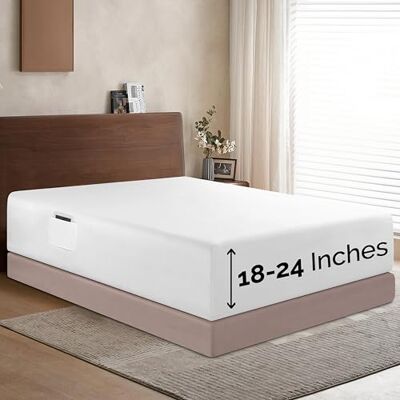 Elegant Comfort 1500 Premium Hotel Quality 45–61 cm głębokości – bardzo głęboka kieszeń, pojedyncze prześcieradło z gumką, na wysoki materac, luksusowe i najdelikatniejsze, inteligentna kieszeń, bez Elegant Comfort 1500 Premium Hotel Quality 45–61 cm głębokości – bardzo głęboka kieszeń, pojedyncze prześcieradło z gumką, na wysoki materac, luksusowe i najdelikatniejsze, inteligentna kieszeń, bez