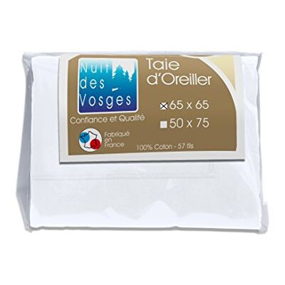 Nuit des Vosges 2094626 Cotoval poszewki na poduszki Uni bawełna białe 65 x 65 cm Nuit des Vosges 2094626 Cotoval poszewki na poduszki Uni bawełna białe 65 x 65 cm