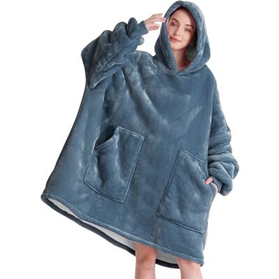 wbshdou114 Ponadwymiarowy koc do noszenia Sherpa polarowy koc z kapturem wygodna miękka ciepła gruba duża bluza z kapturem koc dla dorosłych kobiet dziewcząt nastolatków mężczyzn oryginalny szary wbshdou114 Ponadwymiarowy koc do noszenia Sherpa polarowy koc z kapturem wygodna miękka ciepła gruba duża bluza z kapturem koc dla dorosłych kobiet dziewcząt nastolatków mężczyzn oryginalny szary