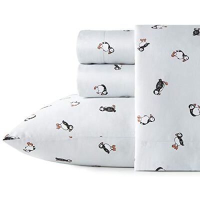 Poppy & Fritz Podwójne prześcieradła, perkalowy zestaw pościeli, ostry i fajny, idealny zestaw pościeli (Puffin Paradise, Twin) Poppy & Fritz Podwójne prześcieradła, perkalowy zestaw pościeli, ostry i fajny, idealny zestaw pościeli (Puffin Paradise, Twin)