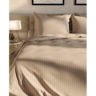 Heckett Lane Poszewka na kołdrę w paski, 100% bawełniana satyna, kubański piasek, 200 x 220 cm, 1,0 sztuk Heckett Lane Poszewka na kołdrę w paski, 100% bawełniana satyna, kubański piasek, 200 x 220 cm, 1,0 sztuk