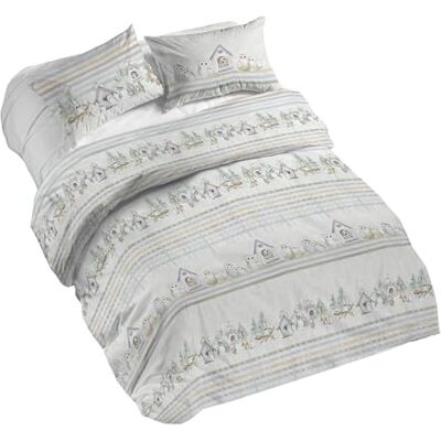 PENSIERI DELICATI Komplet pościeli na łóżko dwuosobowe, 100% bawełna, komplet pościeli 250 x 200 cm i 2 poszewki na poduszki 52 x 82 cm, wyprodukowano we Włoszech, poszwa na kołdrę można prać w pralce PENSIERI DELICATI Komplet pościeli na łóżko dwuosobowe, 100% bawełna, komplet pościeli 250 x 200 cm i 2 poszewki na poduszki 52 x 82 cm, wyprodukowano we Włoszech, poszwa na kołdrę można prać w pralce