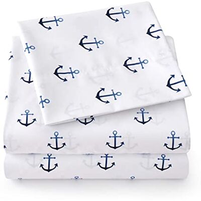 Sweet Home Collection Zestaw pościeli dla dzieci 1500 Supreme, zabawny kolorowy i wygodny, dla chłopców i dziewcząt, głęboka kieszeń, bez zagnieceń, miękka i przytulna pościel, rozmiar Twin XL, kotwica Sweet Home Collection Zestaw pościeli dla dzieci 1500 Supreme, zabawny kolorowy i wygodny, dla chłopców i dziewcząt, głęboka kieszeń, bez zagnieceń, miękka i przytulna pościel, rozmiar Twin XL, kotwica