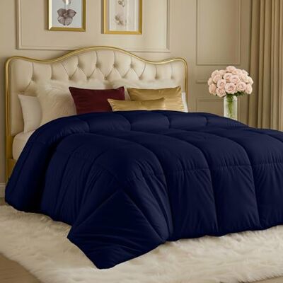Utopia Bedding Kołdry w rozmiarze queen size, całoroczna wkładka na kołdrę, alternatywna kołdra puchowa z zakładkami narożnymi, można prać w pralce (granatowa) Utopia Bedding Kołdry w rozmiarze queen size, całoroczna wkładka na kołdrę, alternatywna kołdra puchowa z zakładkami narożnymi, można prać w pralce (granatowa)