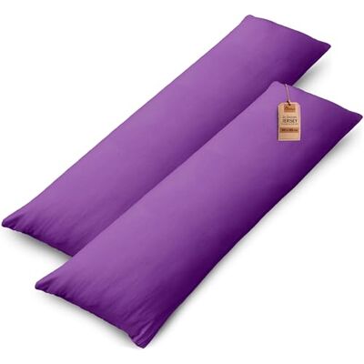 NatureMark Zestaw 2 poszewek na poduszki z dżerseju z certyfikatem öko-Tex, bawełna, liliowy, 40 x 145 cm (Seitenschläfer/Stillkissenbezug) NatureMark Zestaw 2 poszewek na poduszki z dżerseju z certyfikatem öko-Tex, bawełna, liliowy, 40 x 145 cm (Seitenschläfer/Stillkissenbezug)